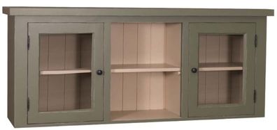 Casa Padrino Landhausstil Küchenhängeschrank Grün / Beige 156 x 31 x H. 65 cm - Landh