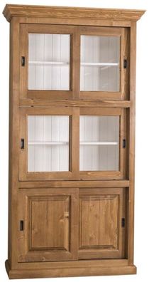 Casa Padrino Landhausstil Bücherschrank Braun / Weiß 110 x 40 x H. 210 cm - Wohnzimme