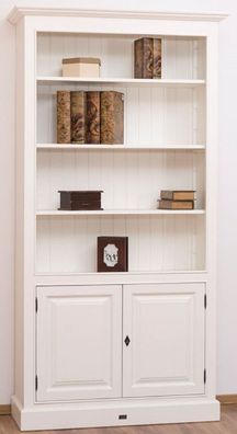 Casa Padrino Landhausstil Bücherschrank / Regalschrank Weiß 110 x 39 x H. 210 cm - Wo