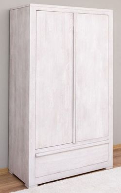 Casa Padrino Landhausstil Kleiderschrank Weiß 110 x 53 x H. 190 cm - Massivholz Schla