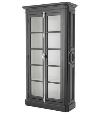 Casa Padrino Luxus Vitrinen Schrank Schwarz - Wohnzimmer Schrank Barock Jugendstil Ro