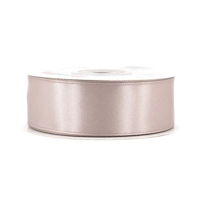 Satinband 25mm x 25m Rolle Taupe