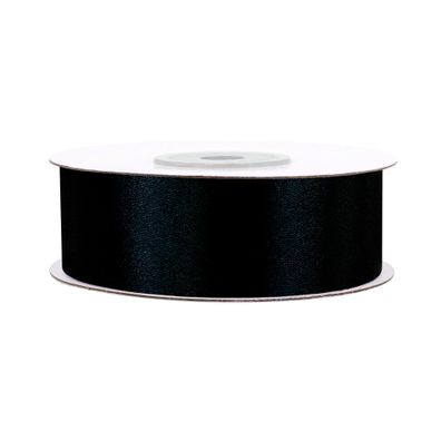 Satinband 25mm x 25m Rolle Schwarz