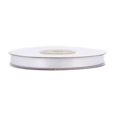 Doppelseitiges Satinband 6mm x 20m Rolle Weiß