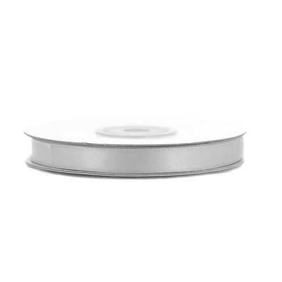Doppelseitiges Satinband 10mm x 20m Rolle Silber / Grau