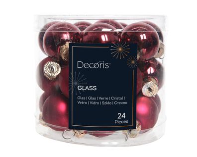 Weihnachtskugeln Glas 2,5cm 24 Stück - Ochsenblut