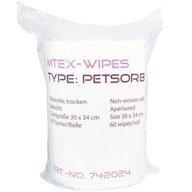 M-TEX-WIPES Flächendesinfektion 30 x 34 cm Rolle à 60 Tücher Desinfektionstücher