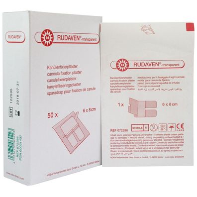 Rudaven transparent Kanülenfixierpflaster Kanülenpflaster Fixierpflaster