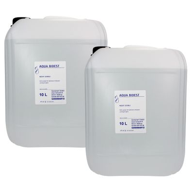 2 x Aqua Bidest Laborwasser besonders rein 10 L
