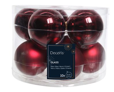 Weihnachtskugeln Glas 6cm x 10 Stück - Ochsenblut