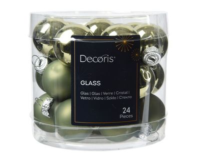 Weihnachtskugeln Glas 2,5cm 24 Stück - Rosmarin