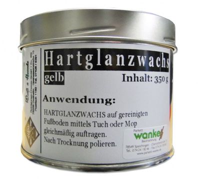 Weiß & Hermle Hartglanzwachs Bohnerwachs gelb 350 g