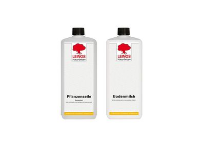 Pflegeset Leinos Pflanzenseife und Bodenmilch je 1 Liter