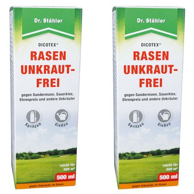 2 x DR. Stähler Dicotex® Rasenunkrautfrei, 500 ml