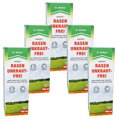 5 x DR. Stähler Dicotex® Rasenunkrautfrei, 500 ml
