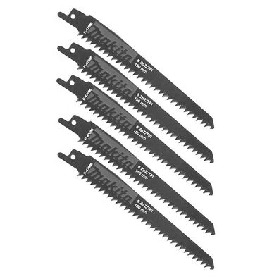 Makita Reciprosägeblatt 150/6Z HCS 5 Stück Holz Kunststoff Gipskarton P-47086