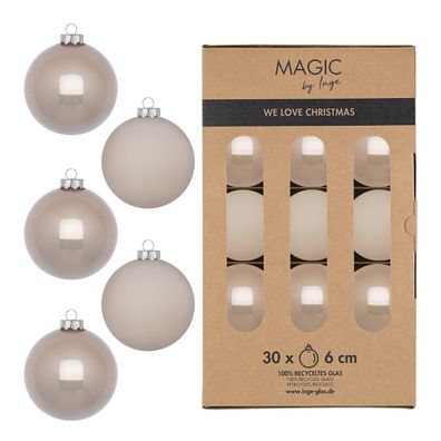 Weihnachtskugeln Glas 6cm 30 Stück - Fine Alabaster