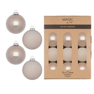 Weihnachtskugeln Glas 8cm 12 Stück - Fine Alabaster