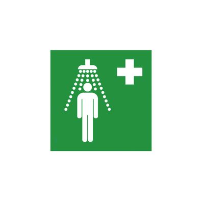 Rettungsschild als Symbol Notdusche nach ISO 7010