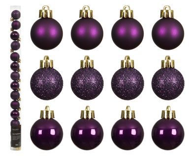 Weihnachtskugeln Kunststoff 3cm 14er Set - Feige