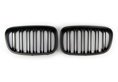 SPORT KÜHLER-GRILL MATT Schwarz Doppelspeichen FÜR BMW 1ER F20 BIS BJ 02/2015