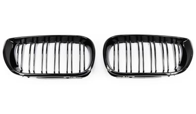 SPORT KÜHLER-GRILL Hochglanz Schwarz Doppelspeichen FÜR BMW 3ER E46 Facelift 01