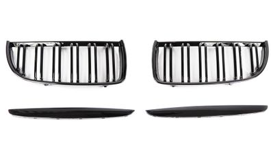 SPORT KÜHLER-GRILL Hochglanz Schwarz Doppelspeichen FÜR BMW E90 VFL BIS 09/2008