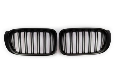SPORT KÜHLER-GRILL MATT Schwarz Doppelspeichen FÜR BMW X3 Facelift AB 06.14