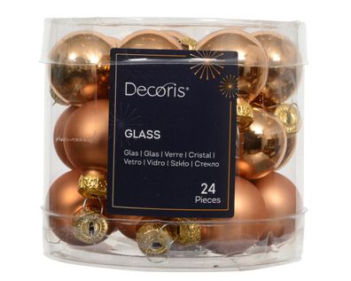 Weihnachtskugeln Glas 2,5cm 24 Stück - Brandy