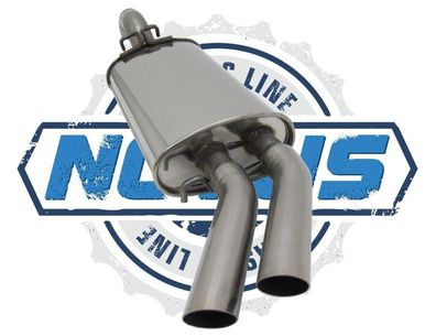 NOVUS Edelstahl Endschalldämpfer Auspuff-anlage 55MM VW GOLF II GTI 16V 1,8