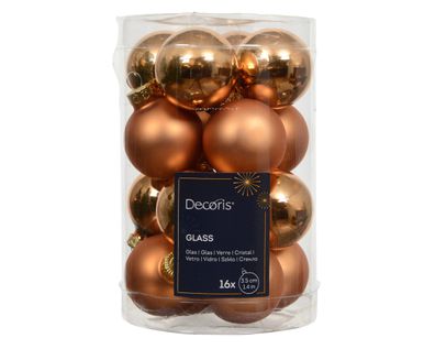 Weihnachtskugeln Glas 3,5cm 16 Stück - Brandy