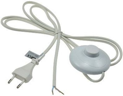 Kabel mit Fuß-Schalter 2m für Lampen Leuchten Weiß