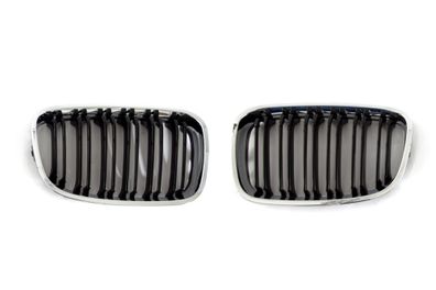 SPORT KÜHLER-GRILL CHROM Schwarz Doppelspeichen FÜR BMW 1ER F20 BIS BJ 02/2015