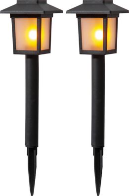 LED-Solar-Pathlights "Flame Mini",2er Set,7,5x23cm