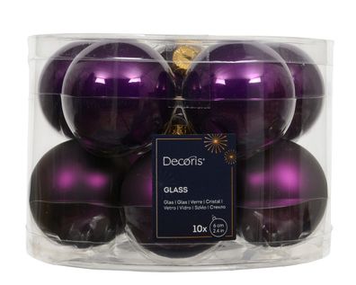 Weihnachtskugeln Glas 6cm x 10 Stück - Feige