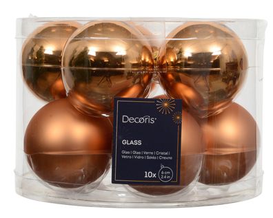 Weihnachtskugeln Glas 6cm x 10 Stück - Brandy