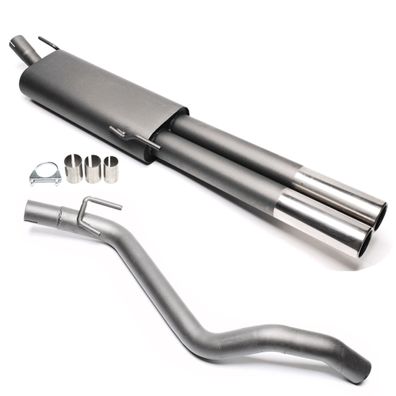 SPORT-AUSPUFF 2X76 MM DUPLEX + Achsbogen Adapter FÜR VW VENTO 1,4 1,6 1,8