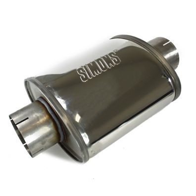 SIMONS Edelstahl Schalldämpfer Universell Grandotight 89MM Hochglanz