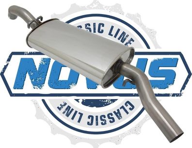 NOVUS Edelstahl Endschalldämpfer 50MM Auspuff VW GOLF 2 19E 1,8 62 - 82KW