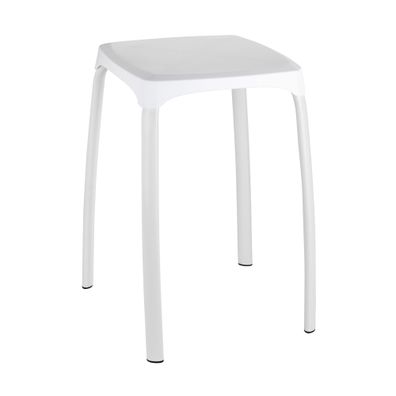 WENKO Badhocker Losani Weiß 29 x 46 x 29 cm Badezimmer-Hocker