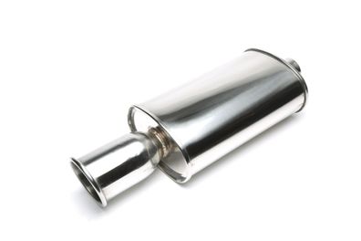 TA Technix Edelstahl Sportendschalldämpfer Universal 115MM RUND Angeschrägt