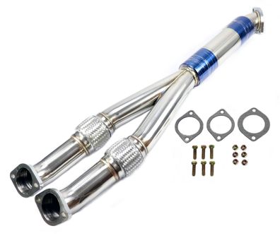 HIGH-QUALITY Edelstahl Downpipe V-PIPE 76MM 3 ZOLL TITAN FÜR NISSAN GTR GT-R R35