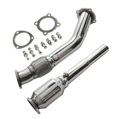 Edelstahl Downpipe 3" 76MM MIT 200 ZELLER SPORT-KAT AUDI A3 VW 1.8T 20V + GTI