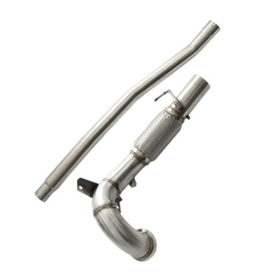 Edelstahl Downpipe 3" 76MM VW GOLF 7 R SEAT LEON SC AUDI A3 S3 8V 2.0 TSI EA888