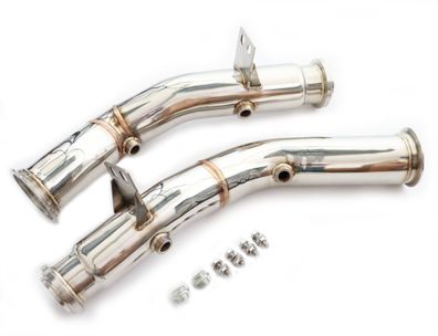 HIGH-QUALITY Edelstahl Downpipe 76MM Katersatz FÜR Mercedes C43 E43 E400 V6 AMG