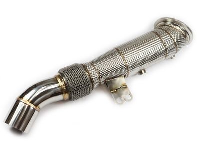 HIGH-QUALITY Edelstahl Downpipe 3" 76MM + Hitzeschutz FÜR BMW 3ER 340I 4ER 440I