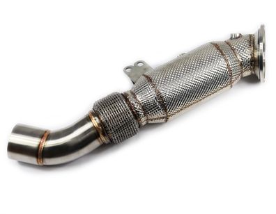 HIGH-QUALITY Edelstahl Downpipe 76MM + Hitzeschutz + Sportkat FÜR BMW 4ER 440I