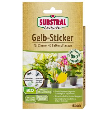 SUBSTRAL® Naturen® Gelbsticker BIO, 15 Stück