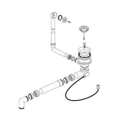 BLANCO Ablaufgarnitur 1 x 3,5'' Sieb mit Bowdenzug Überlauf rund 224821
