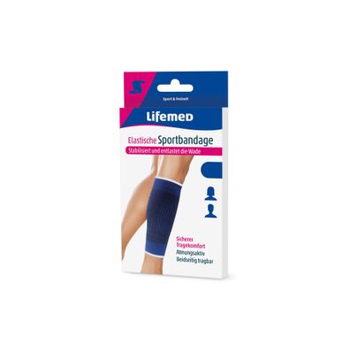 Lifemed Elastische Sportbandage Wadenschutz blau Größe XL